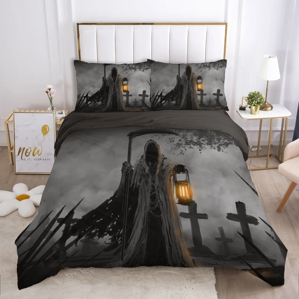 Cartoon Hallowmas Kids Bedding set for Children baby boy girls Duvet cover set pillow case Bed linens Quilt cover 140X200 death