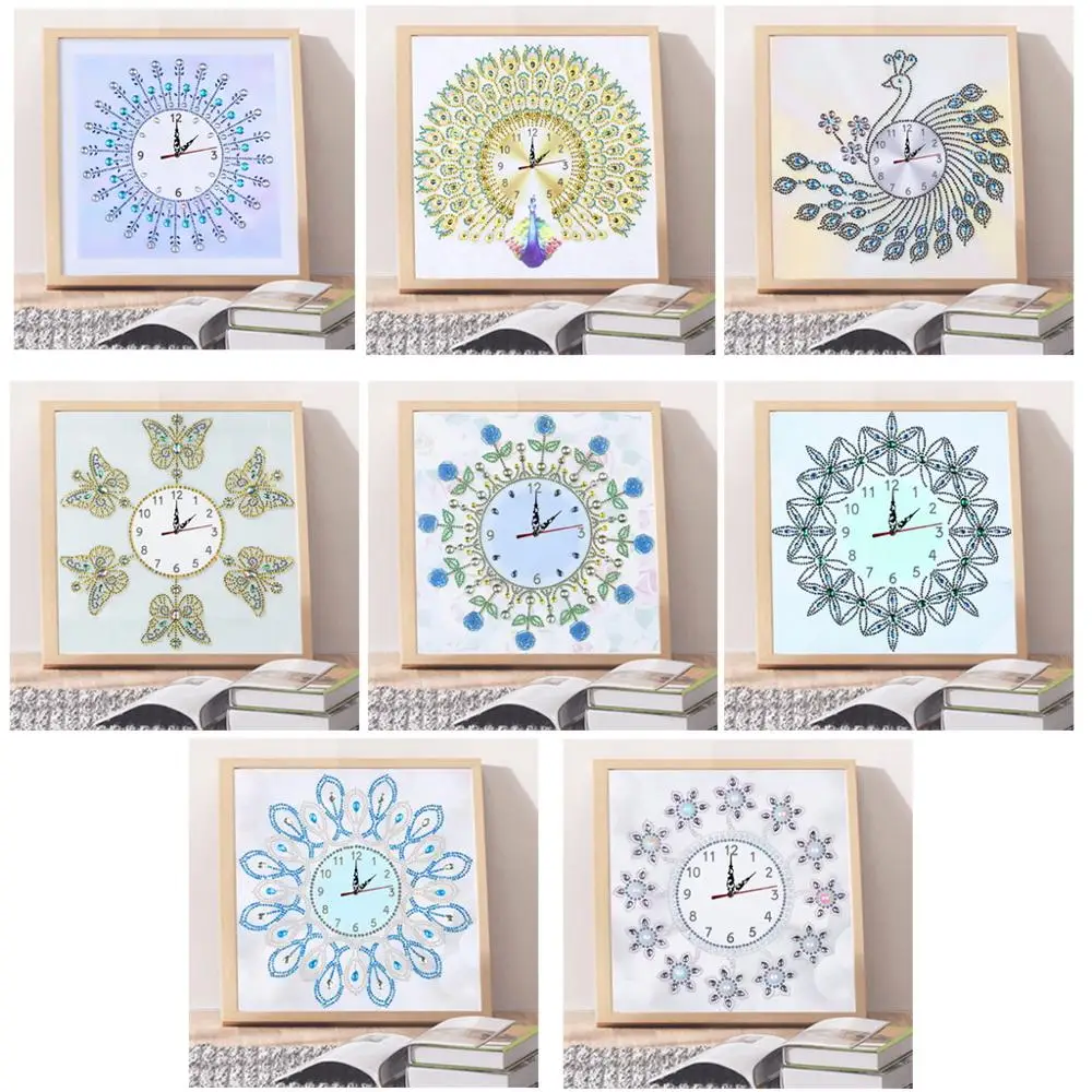 DIY Diamond Art Painting Clock Wall Clock Full Drill Paint By Number Kits Cross Stitch Embroidery for Art Craft Home