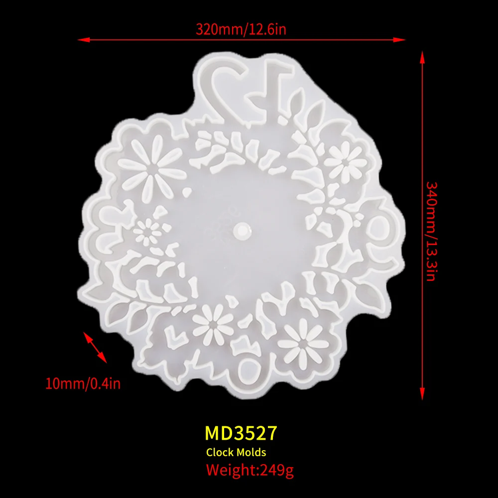 DM110 DIY Wall Clock Silicone Mold Epoxy Resin Casting Mould Clock Movement Crafts Jewelry Accessories