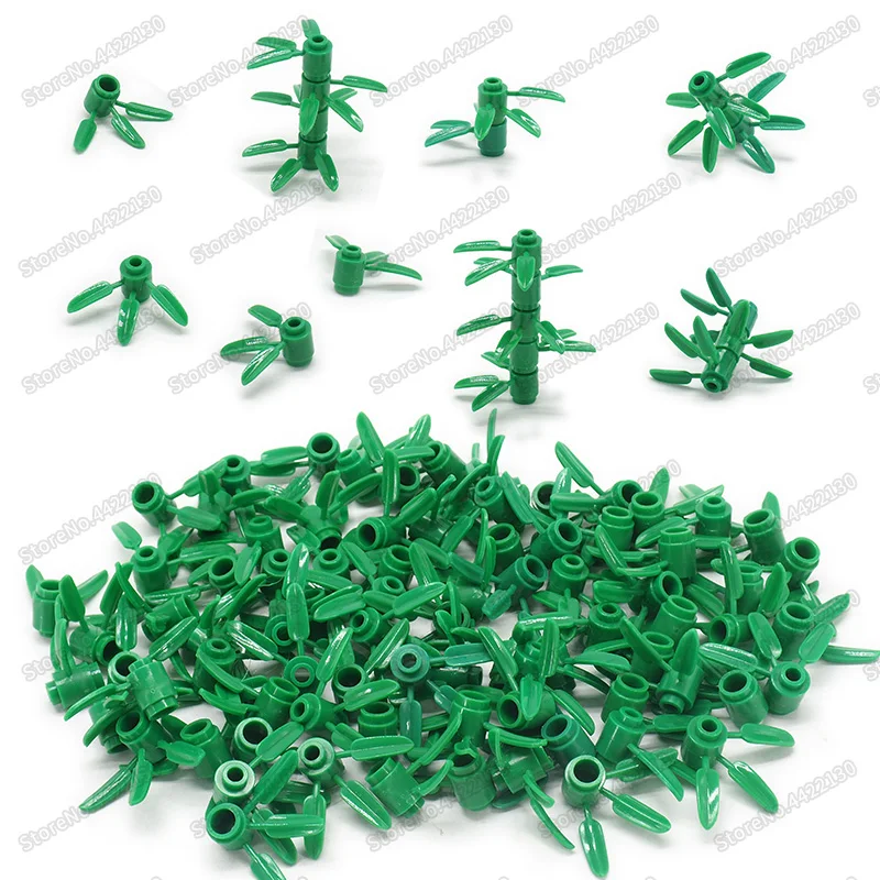 Blade grass Green plant Building Blocks Accessories Assembling city forest garden Figures Street view model child christmas toys