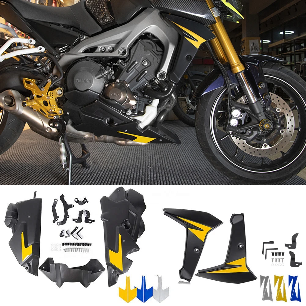 

For YAMAHA MT09 FZ09 FJ09 Bellypan Lower Engine Spoiler Fairing Radiator Side Panel Cover FZ FJ MT 09 FZ-09 For 2014 2015 2016