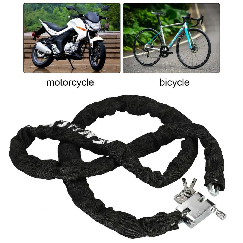 

Bicycle Chain Lock Anti-rust Wide Application Rope Lock Waterproof Heavy Duty Anti-theft Lock Strong Padlock for Bicycles