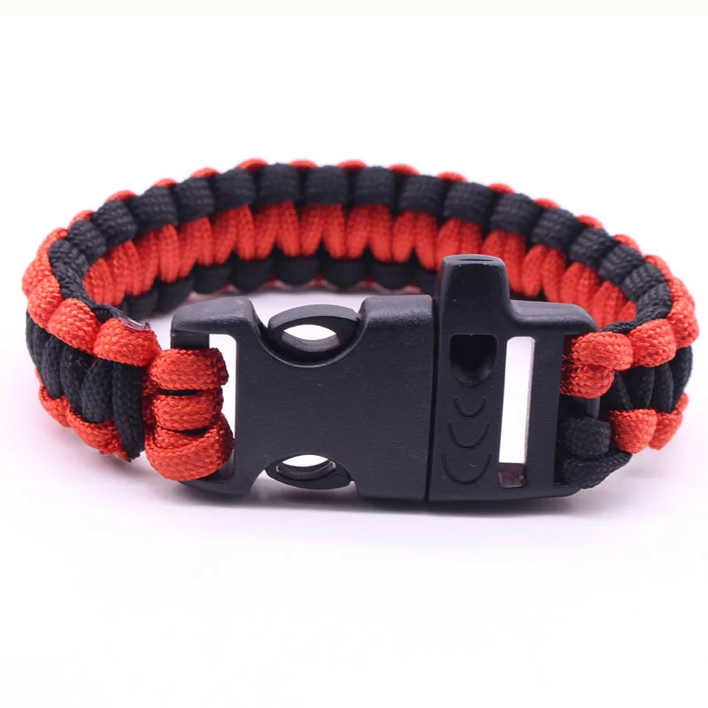 High Quality Survival Paracord Bracelet Men Women Military Emergency Gear Parachute Rope Braided Cord Plastic Buckle Camping