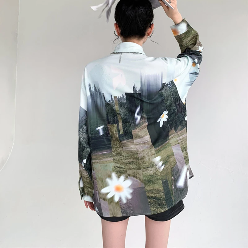 oversized printing shirts for ladies New fashion Y2K Women Blouses Harajuku Tops Long Sleeve Streetwear Blusas Mujer