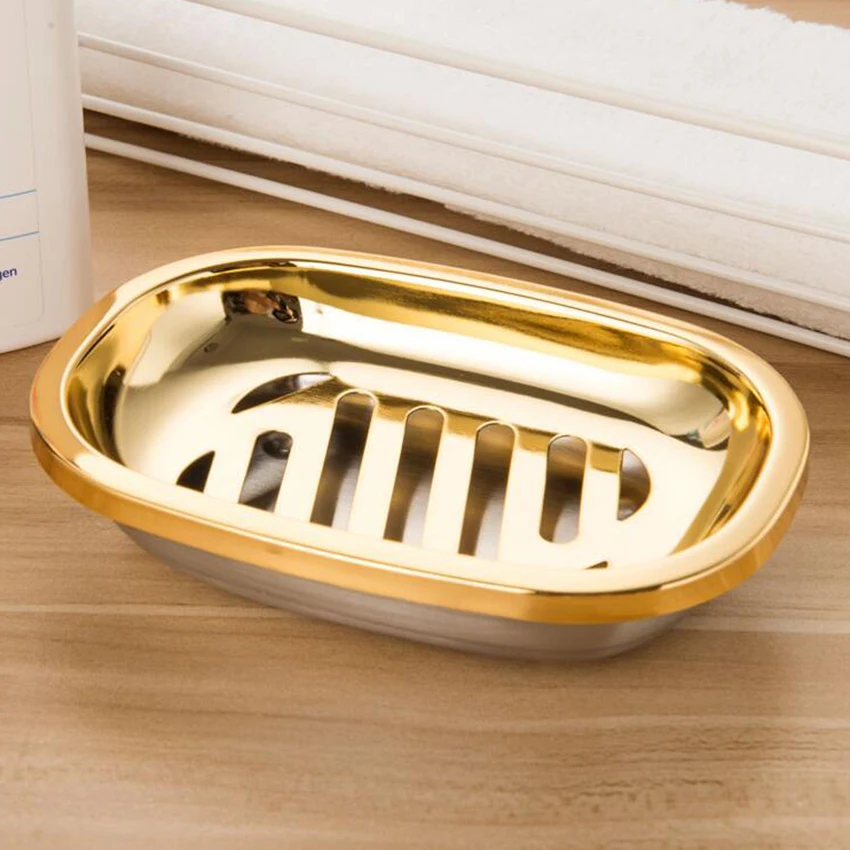 304 Stainless Steel Soap Dishes Tray, Double Layer Drain Soap Box, Household Cleansing Soap Case, Bathroom Accessories