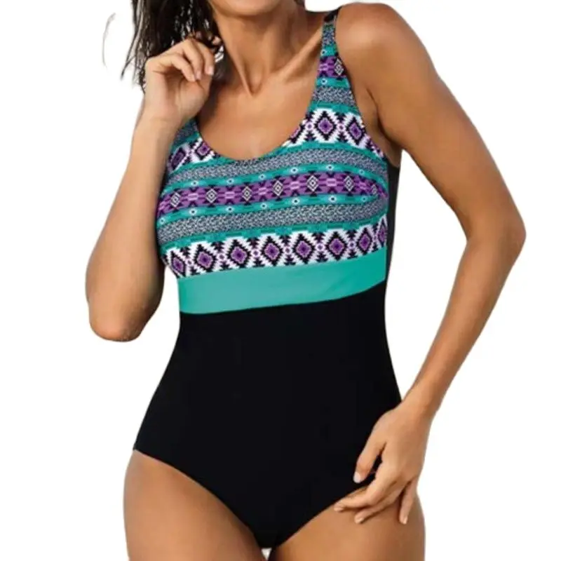 Sexy Female Plus Large Size One-Piece Swimsuit Closed Swimwear Sports Push Up Body Women\'s Swim Bathing Suit Beach Pool Bather