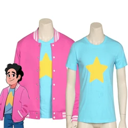New Steven Universe Movie Quartz Men Cosplay Unisex Baseball Uniform Coat T Shirt Jacket Tee Top Halloween Costume Suit