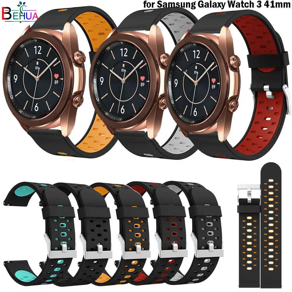 Correa de silicona para reloj inteligente, repuesto para Samsung Galaxy Watch 3 de 41mm y 20MM