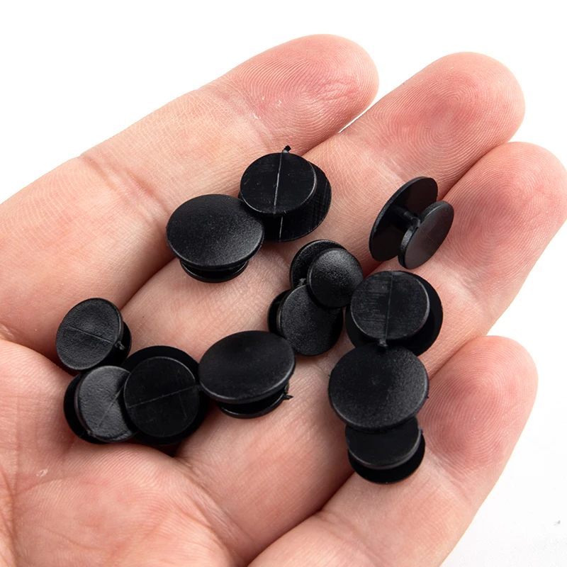 25pcs 8mm/10mm/12mm/13mm Common Cheap Black Button Plastic Ornaments Fit Shoe Decoration Lightweight Children DIY Accessory