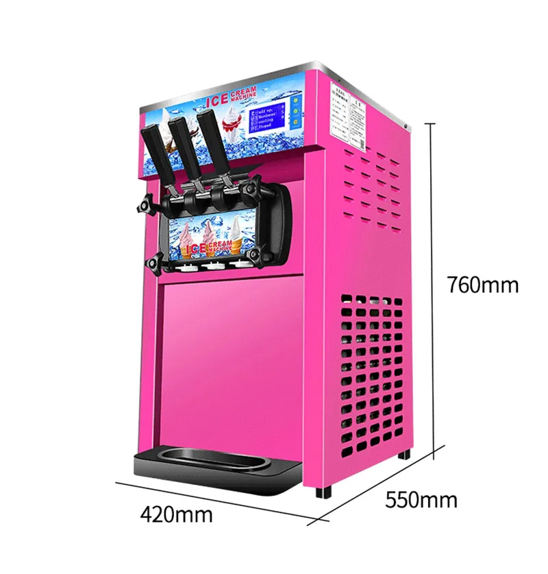 CE Electric Ice Cream Making Machine Soft Ice Cream Maker Professional Commercial Desktop Sundae Ice Cream Rolls 220v/110v