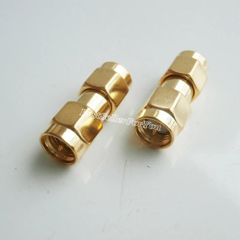 1Pcs Adapter Sma Connector Male Naar Sma Connector Male Plug Rf Connector Recht Vergulde