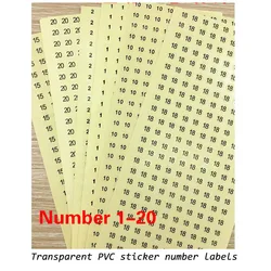 Transparent PVC Sticker Size Labels 1-30 Number Garment Clothes Accessories Size  0.8cm Diameters 1500pcs/a lot