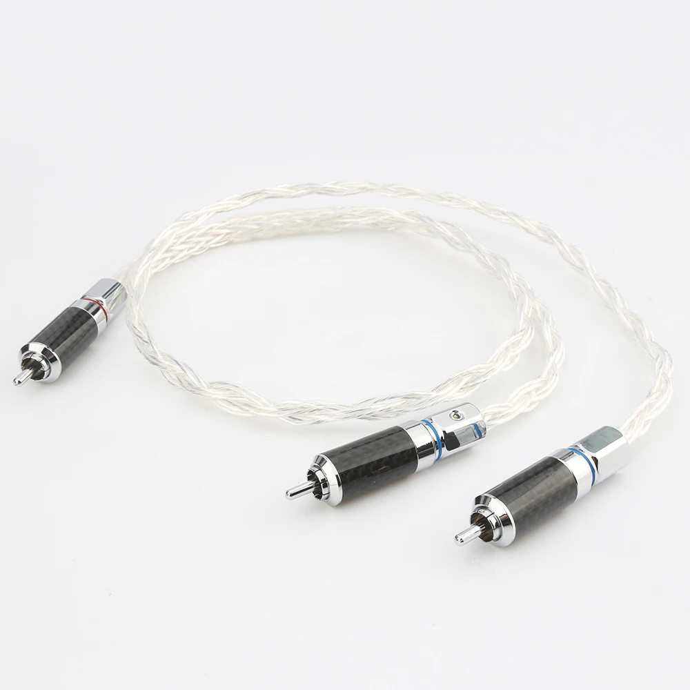 

1 шт Audiocrast OCC 8AG с серебряным покрытием аудио кабель RCA к RCA Соединительный кабель RCA разветвитель на 2 орк