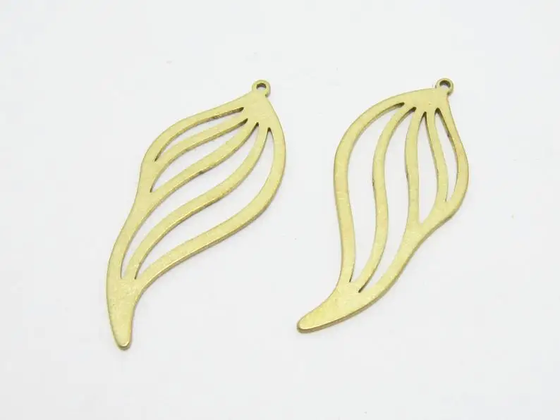 6pcs Flame Shaped Earring Charms, Necklace Pendant, 16.5x12.5mm, Incise Brass Findings, Jewelry Making Supplies R627