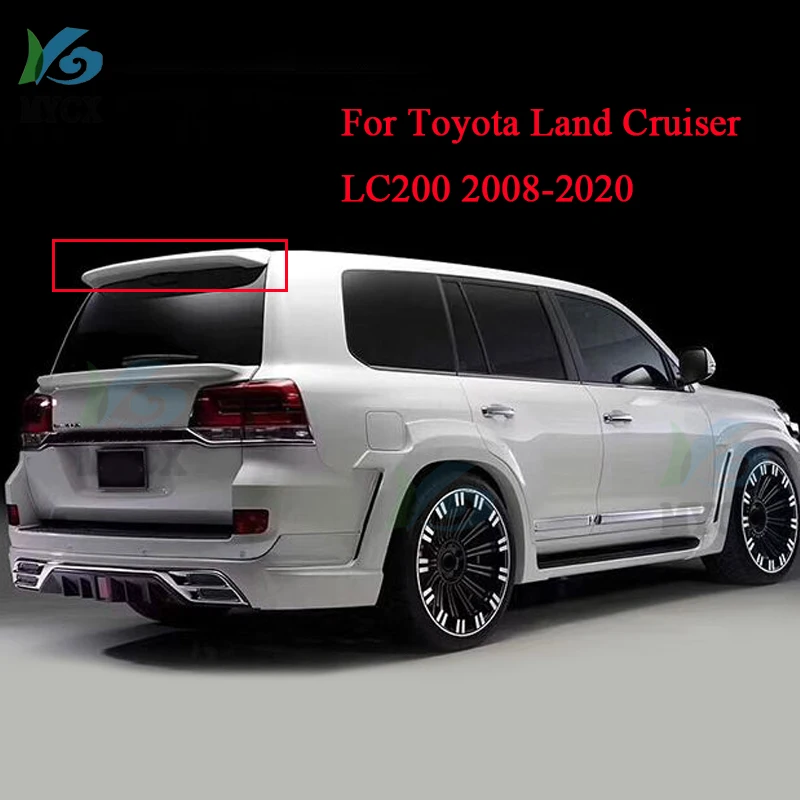 For Toyota Land Cruiser LC200 2008-2020 ABS Plastic Rear Roof Spoiler Wing Trunk Lip Boot Cover Car Styling