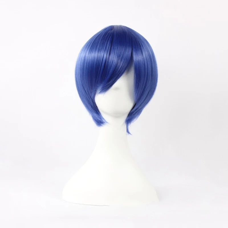 Anime PERSONA3 Shin Megami Tensei: Persona 3 Yuki Makoto Yuuki Blue Short Cosplay Wig Heat Resistant Synthetic Party + a Wig Cap