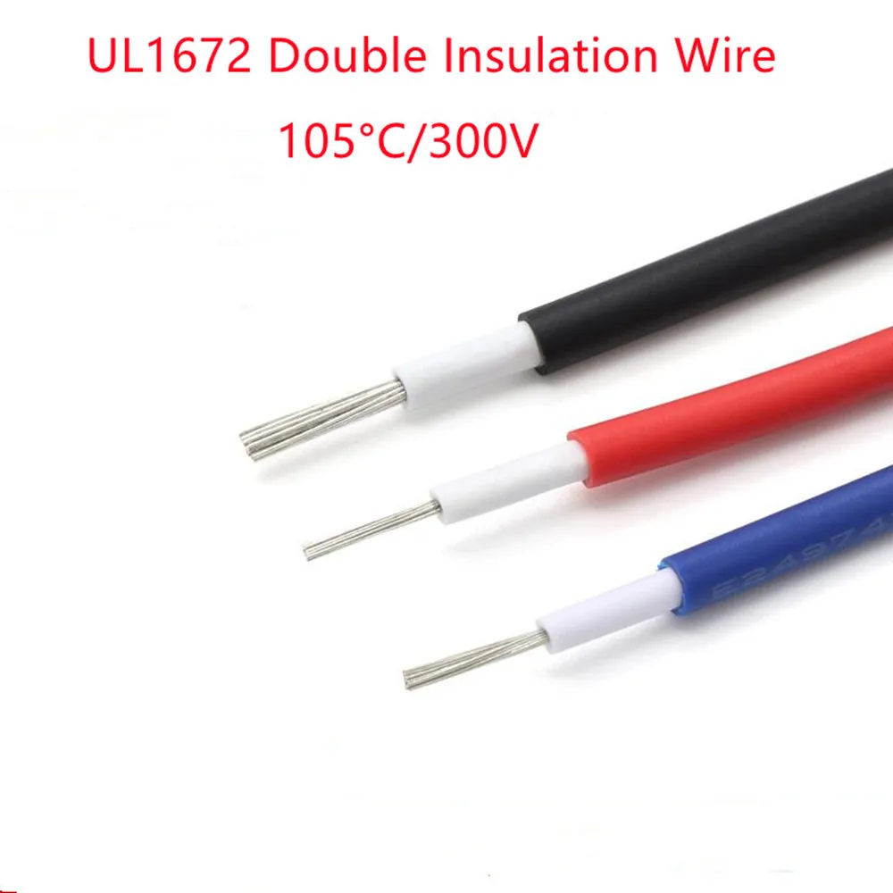 10M/1LOT UL1672 PVC Double Insulation Environmentally Stranded Electronic Wire Tinned Copper Cable 16 18 20 22 24AWG
