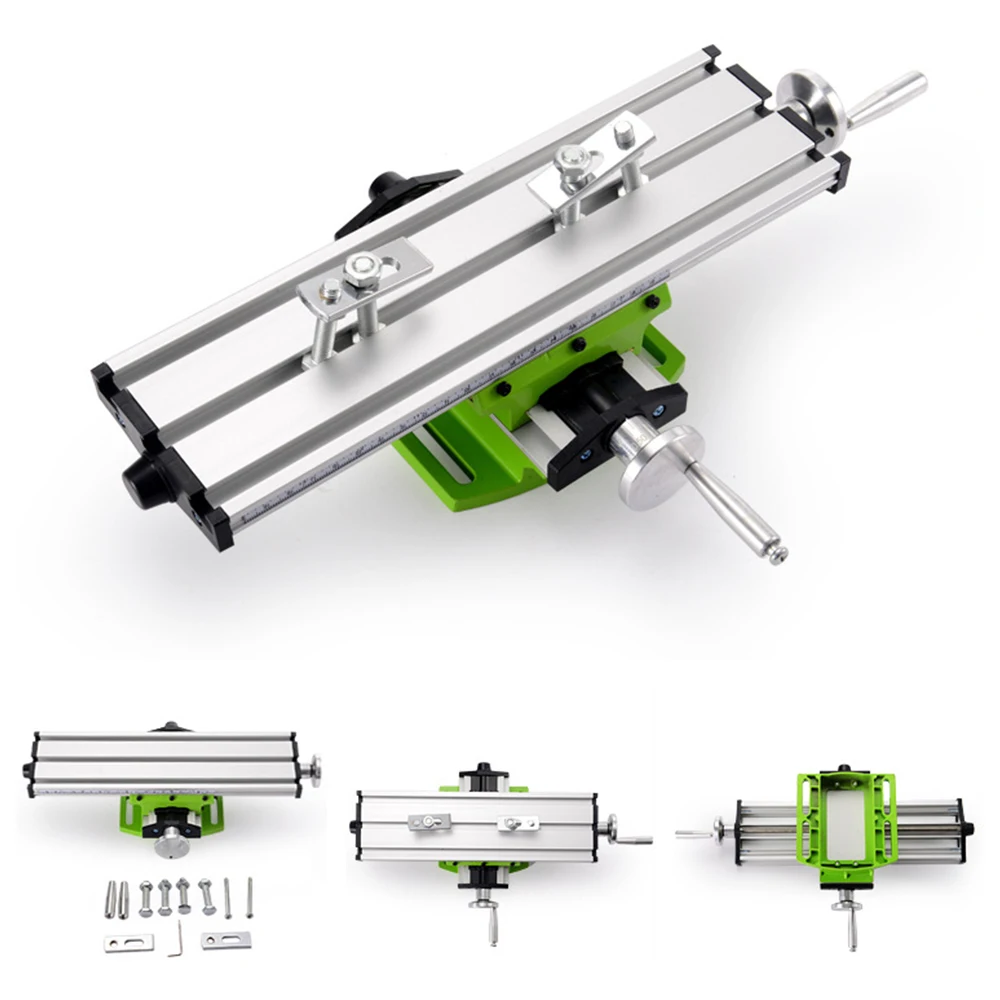 ALLSOME 80MM Adjustable Shaft Mini Precision Milling Machine Worktable Drill Vise Fixture Working Table Cross Slide Table