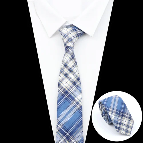 Imagen 2 del producto Corbata a cuadros para hombres y mujeres, corbata de tela TR de algodón suave y delgada para negocios de boda, corbatas informales para hombre, trajes, corbata de flores