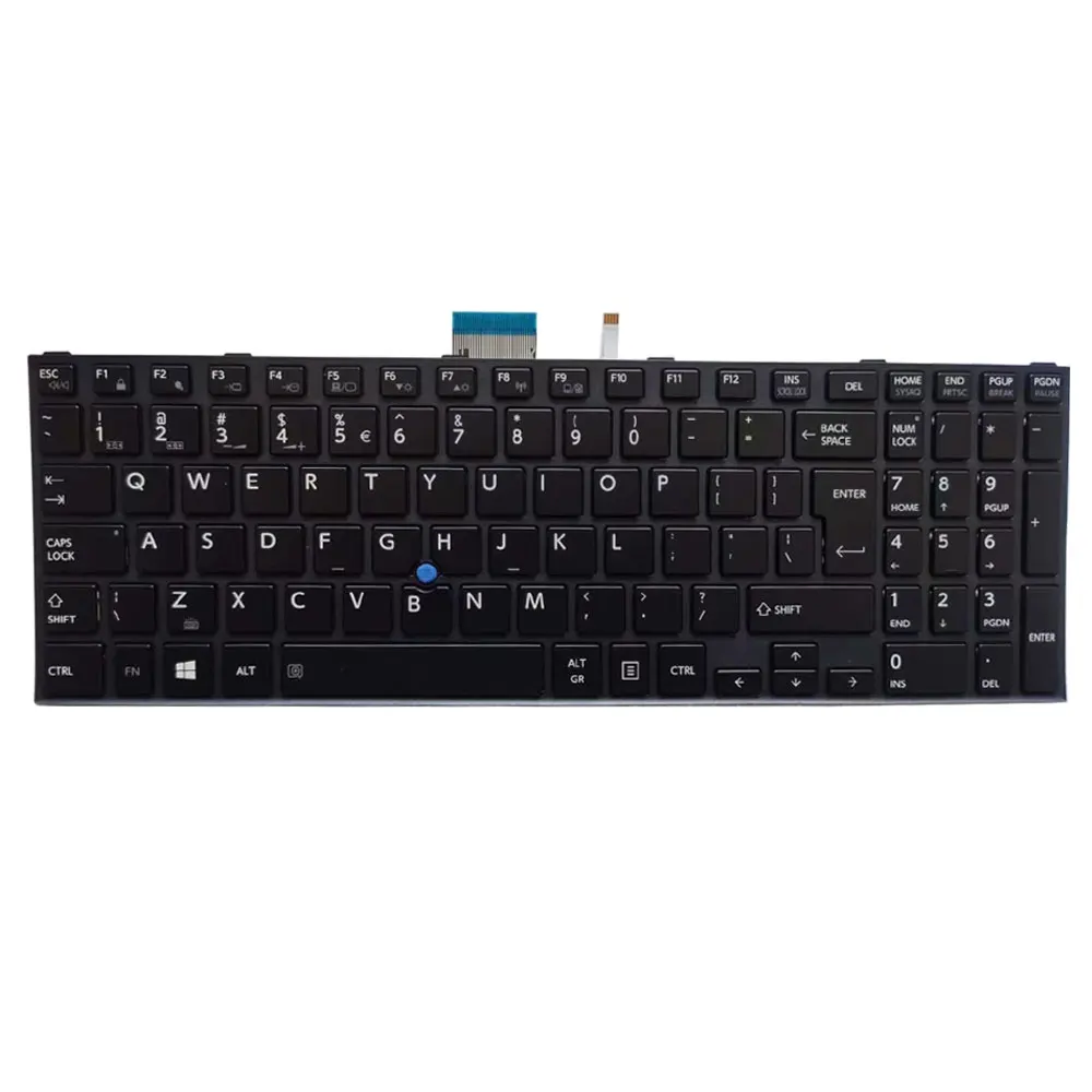 New US laptop keyboard for Toshiba Pro r50-c Tecra a50-c with frame and backlit+trackpoint