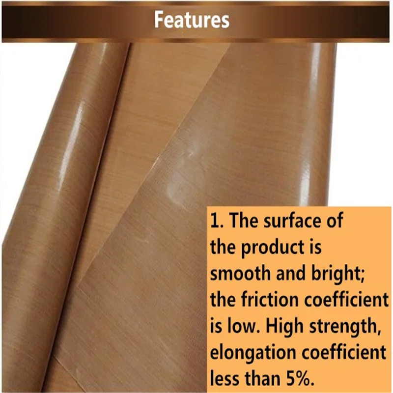 0,13 mm/0,18 mm PTFE Hochtemperaturbeständiges Isoliergewebe für Dichtungsmaschinen, Verbrühungsschutz, verschleißfest, antihaftbeschichtet – Detail 1