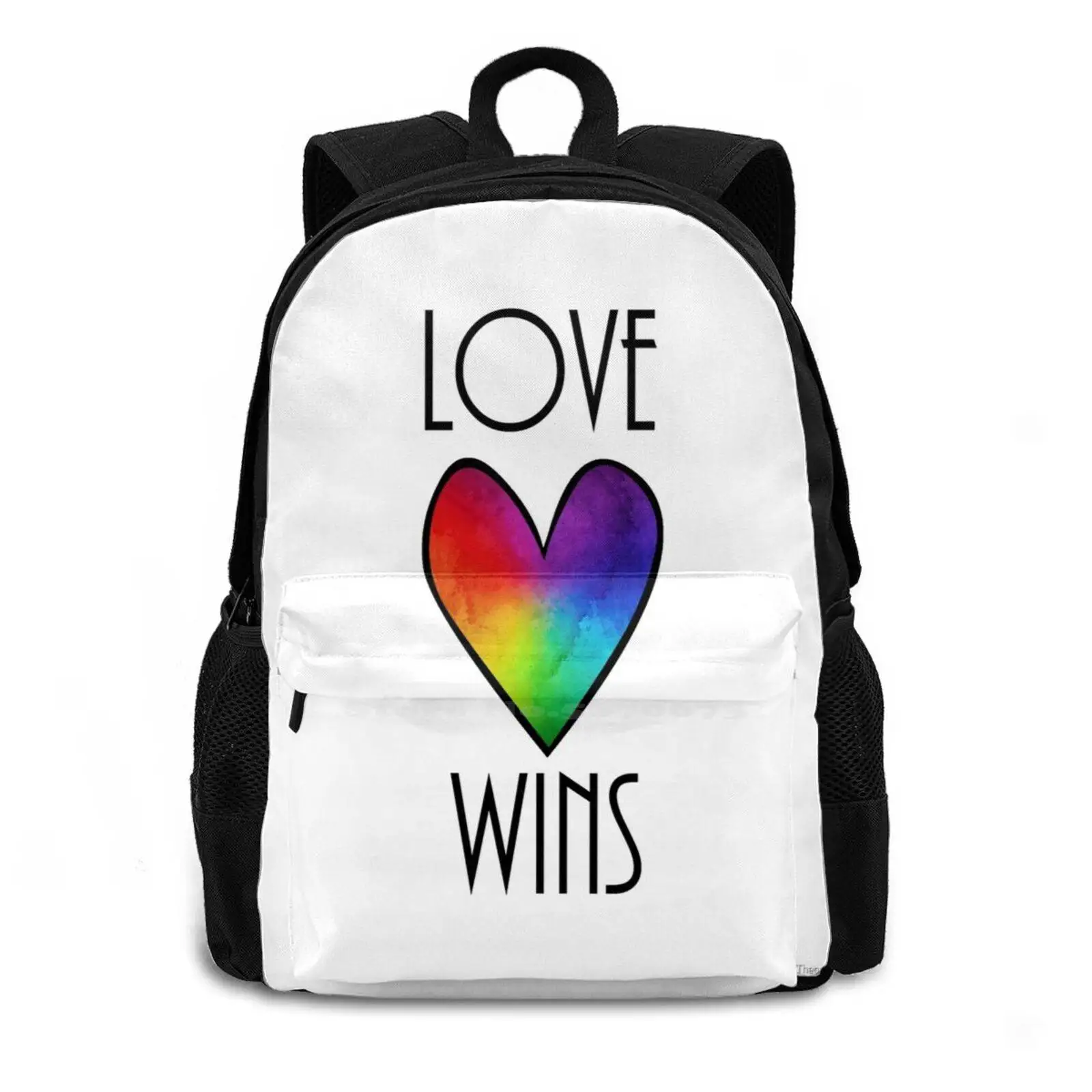 Love Wins Large Capacity School Backpack Laptop Travel Bags Love Love Is Love Love Wins Qia Lesbienne Bisexual Love Is Equal