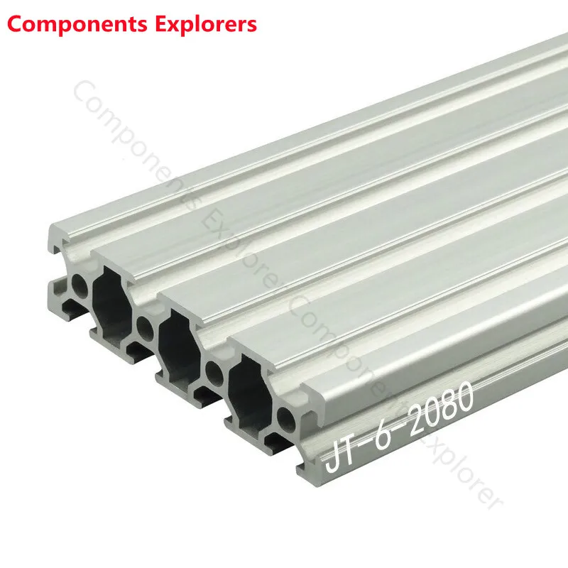 Arbitrary Cutting 1000mm 2080T-solt Al 2080V-solt European Standard Aluminum Extrusion Profiles For 3D Printer Parts CNC DIY