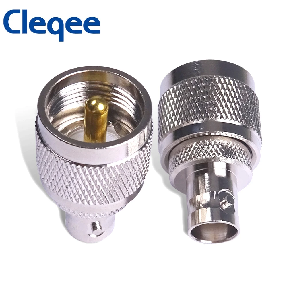 Cleqee 1PC BNC Female Jack to UHF PL259 Male Plug RF Adapter Nickel Plated Copper Connector Coaxial For Radio Antenna Aerial