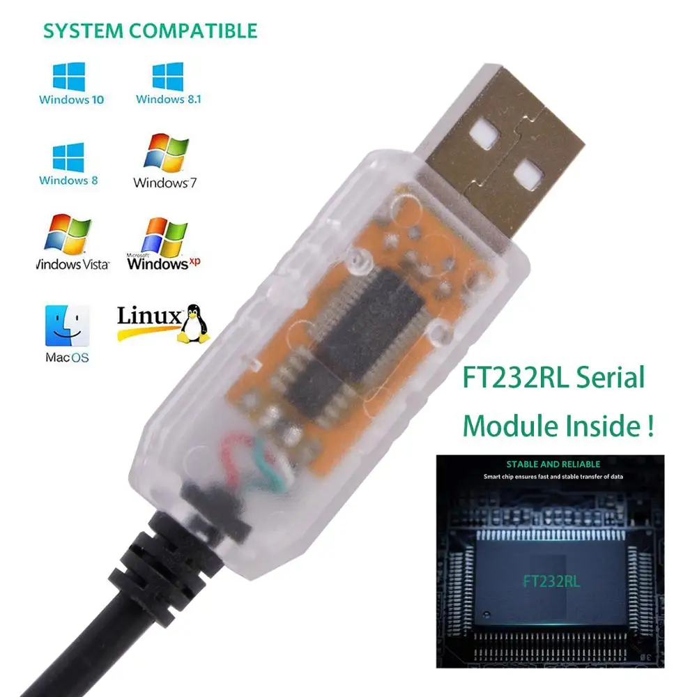 FTDI USB RS485 Console Cable for Estun Pronet Servo Motor Support for Win7/8/10/Android/Mac/Linux