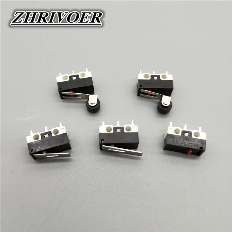 10Pcs Micro Limit Switch Push Button Switch 1A 125V AC Mouse Switch 3Pins Long Handle Roller Lever Arm SPDT 12* 6 *6mm TIAIHUA