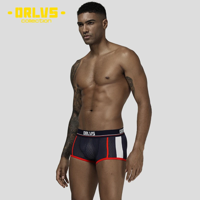 Men Underwear Gay Boxer Mesh Boxers Breathable Man Cueca Male Panties Gay Boxershort Men\'s Clothing Homme Underpants OR193