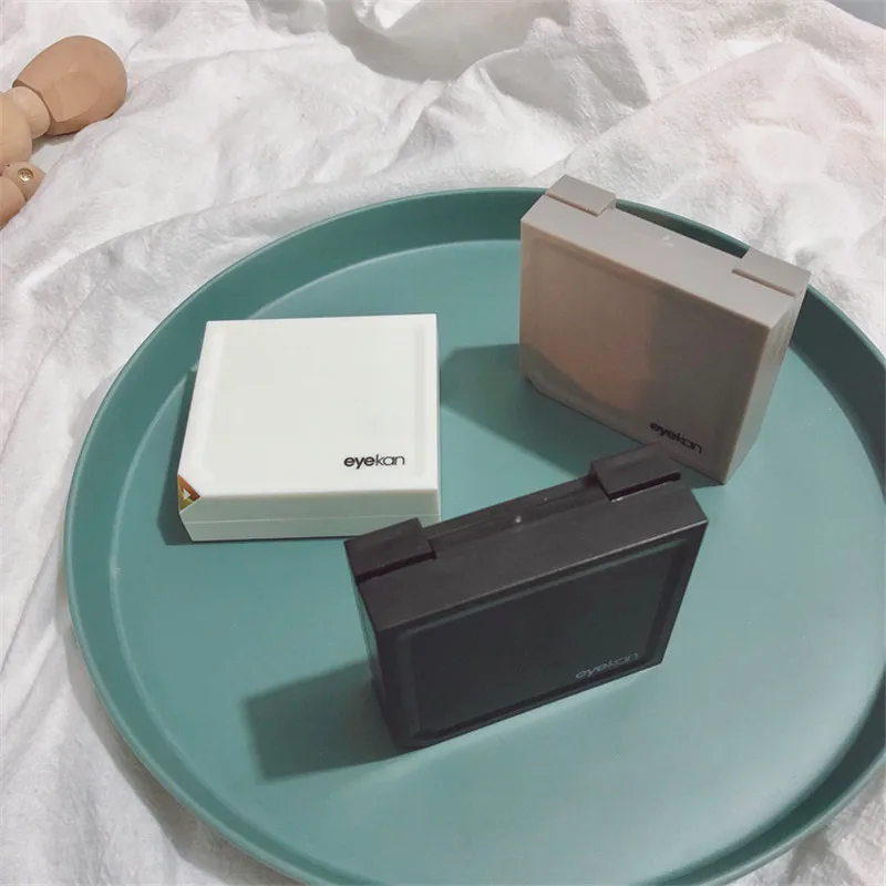 Ins Magnetic Induction Contact Lens Case With Mirror Elegant Lens Container Storage Box Gift Lenses Travel Set
