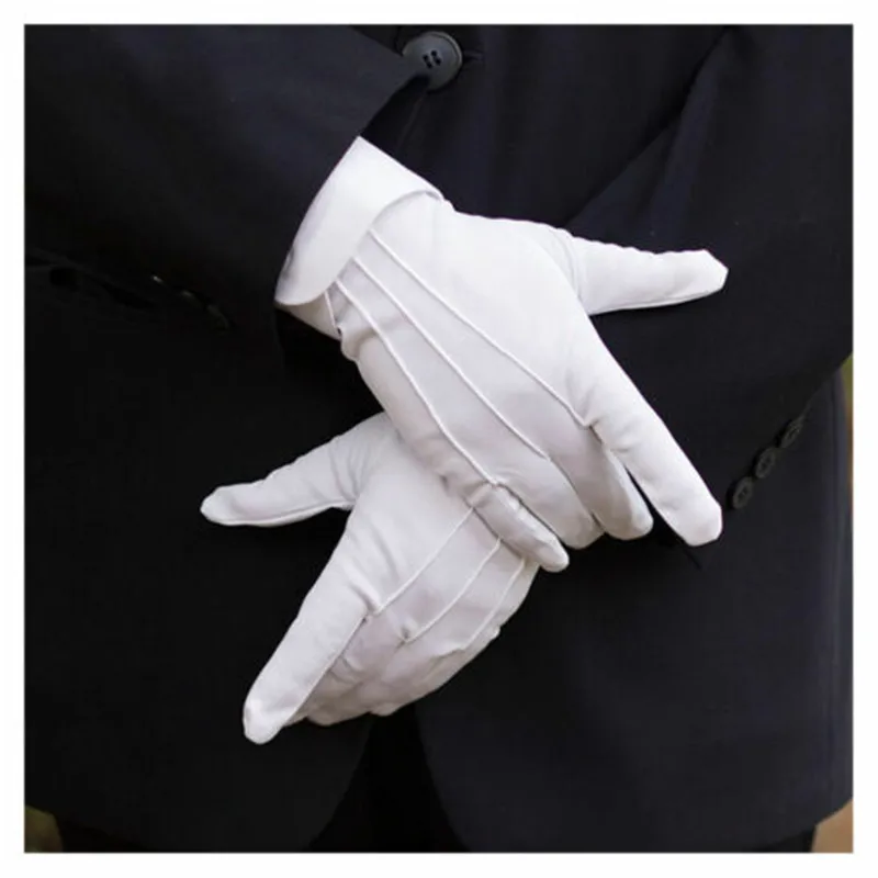 1Pair Adult White Gloves Formal Gloves Tuxedo Honor Guard Parade Shuffle Dance Jewelry Care Performance Party  Magic Show Unisex