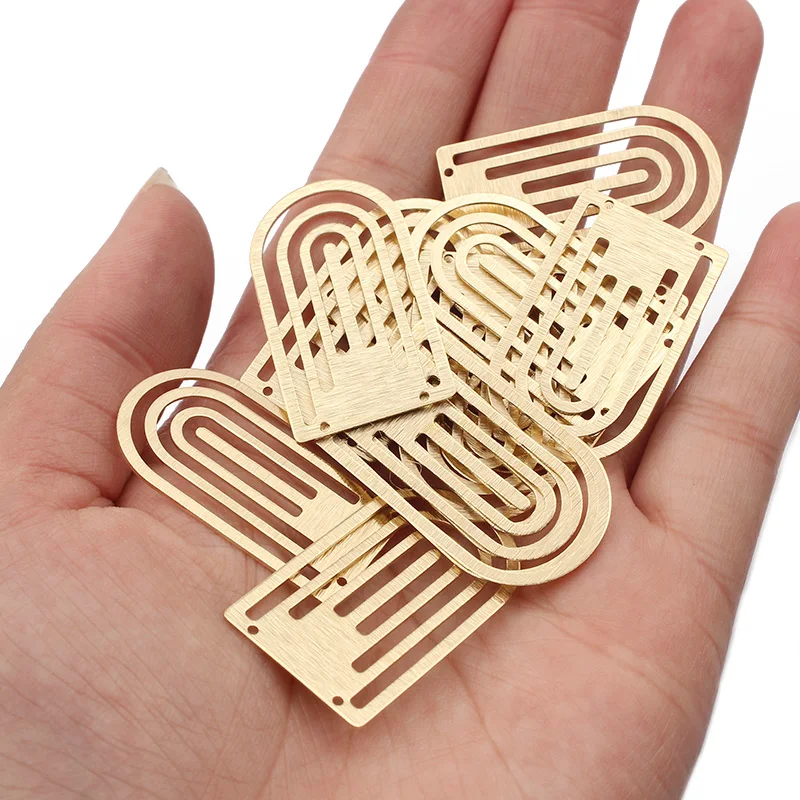 50pcs Raw Brass U Geometric Connector Charms Pendant For Handmade Bracelet Earrings Jewlery Making Findings Accessories Supplies