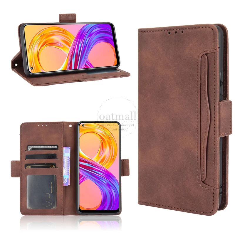 Portemonnee Hoesjes Voor Oppo Realme 8 / 8 Pro 4G Case Magnetische Sluiting Boek Flip Cover Lederen Kaart Fotohouder Tassen