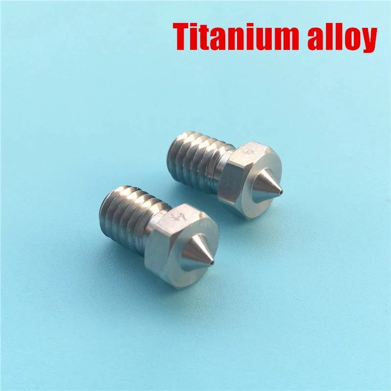 1pcs 0.4mm V6 V5 Titanium Alloy Nozzle 1.75mm TC4 Hardened High Temperature Nozzle for Prusa I3 MK3 Anycubic I3 3D Printer Parts