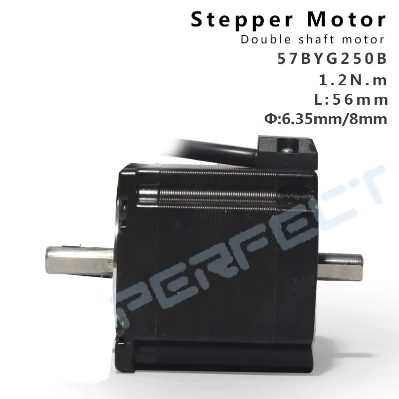 Double shaft Motor 57BYG250B Stepper Motor Nema 23 56mm 1.2N for CNC Laser Grind Foam Plasma Cut