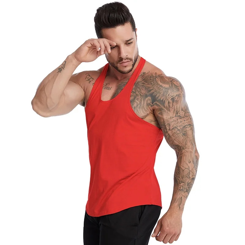 MANSART Custom Logo Fitness Tshirt High Quality Private Label Factory OEM ODM Wholesale Men Sleeveless Tank Top Running Wear