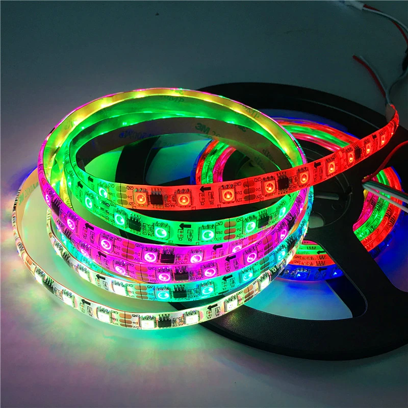 WS2811 RGB Led Strip Light 5050 SMD Addressable 30 60 LEDs External 1 IC Control 3 Leds IP30/IP65/IP67 Smart Pixel Lights DC12V