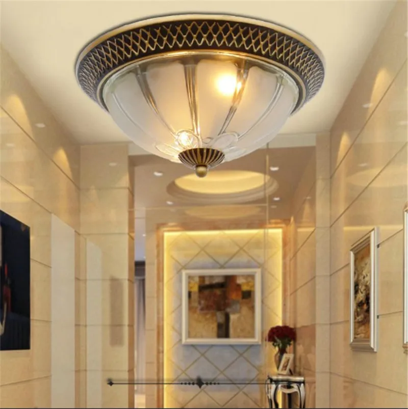 European LED Ceiling Lights Vintage Round Ceiling Lamp Asile Bedroom Corridor Balcony Kitchen Ceiling Lights