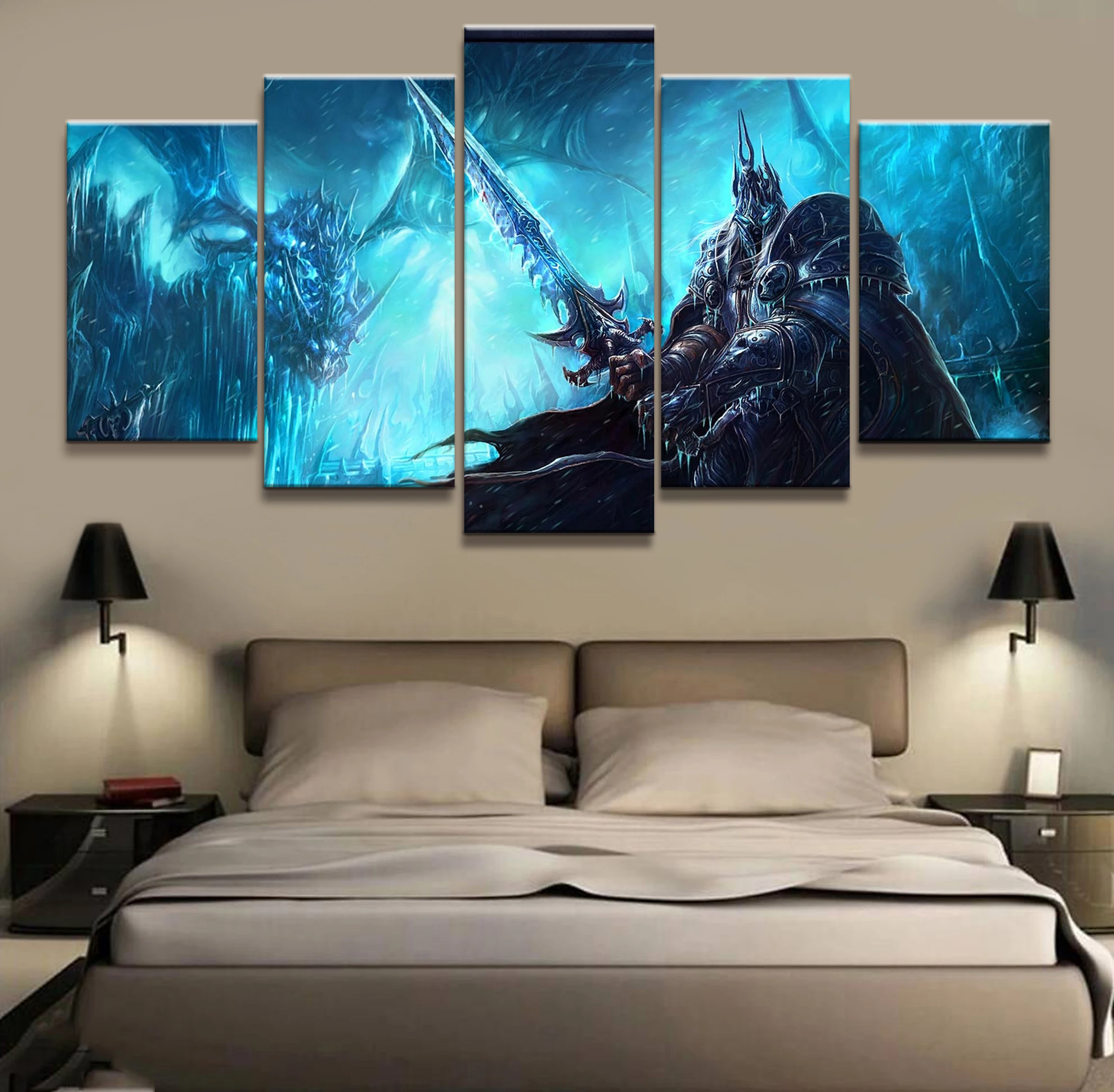 

5 Panel Video Game WOW Warcraft DOTA 2 Paintings HD Prints Posters Canvas Wall Art Pictures Living Room Home Decor Accessories