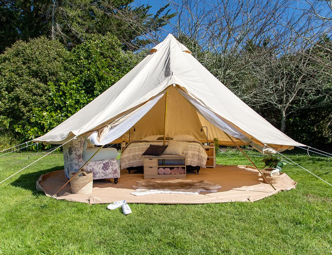 6 متر يورت القطن قماش Glamping مقاوم للماء 4 الموسم تيبي بيل خيمة