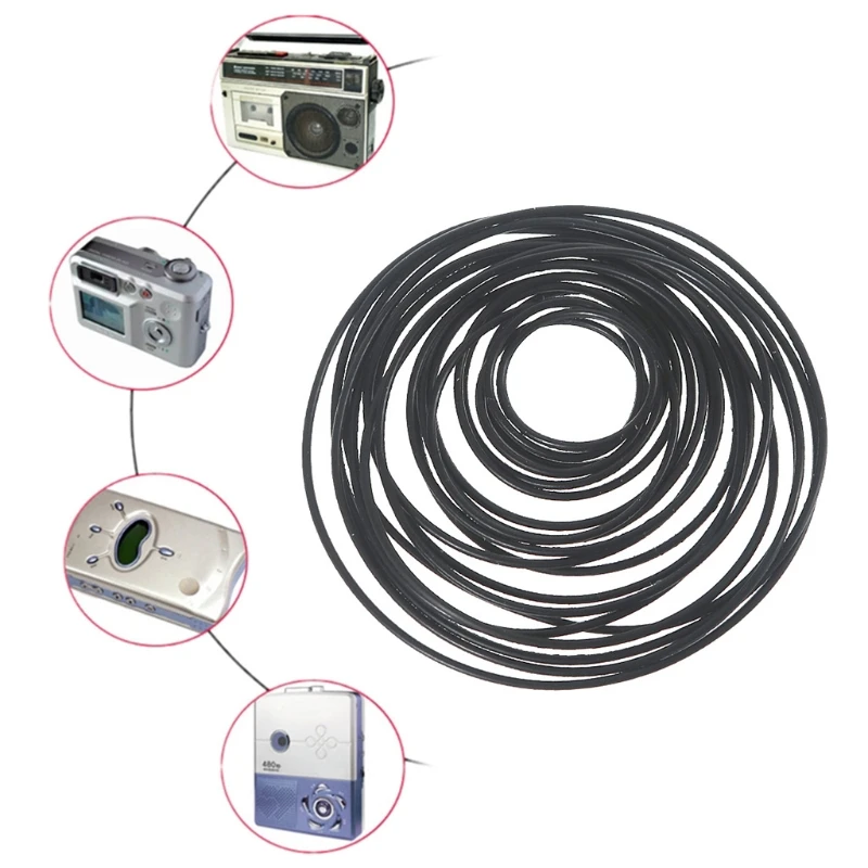 1Mm Sabuk Mesin Pita Kaset Bentuk Bulat Ukuran Campur Berbagai Macam Sabuk Umum untuk Perekam Pengulang Walkman DVD Ong 25-80Mm 20 Buah