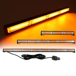 Barre lumineuse stroboscopique à LED COB de 13 à 58 pouces, lumières d'urgence à l'iode jaunes, rouges, bleues, ambre, pour voiture de police, camion et pompier, 12V, 24V