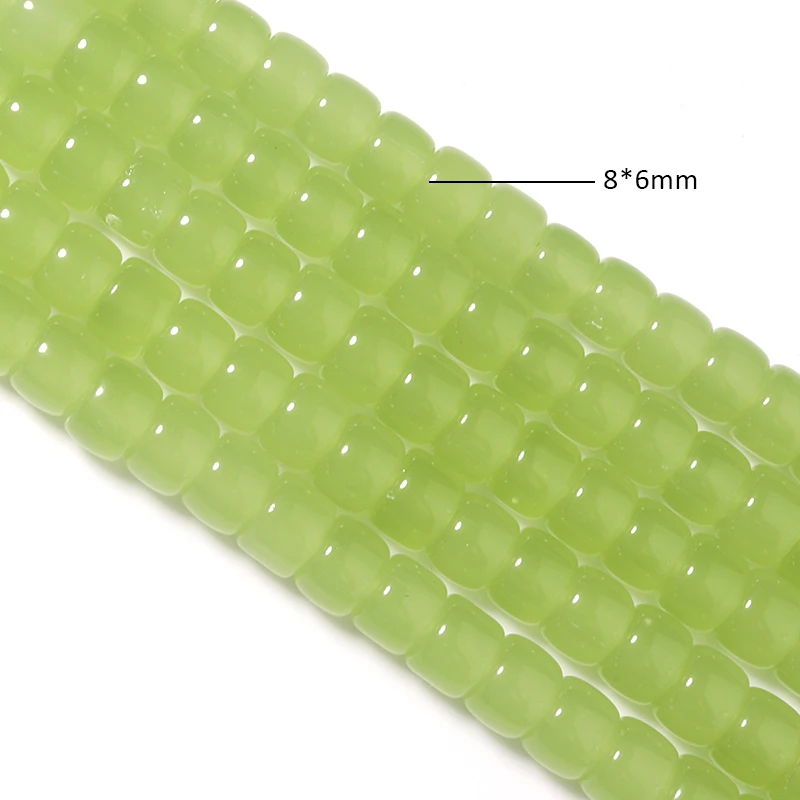 8*6mm/60PCS Light Green Glass Crystal Beads Beads Loose  DIY Jewelry Glass Beads For Jewelry Making