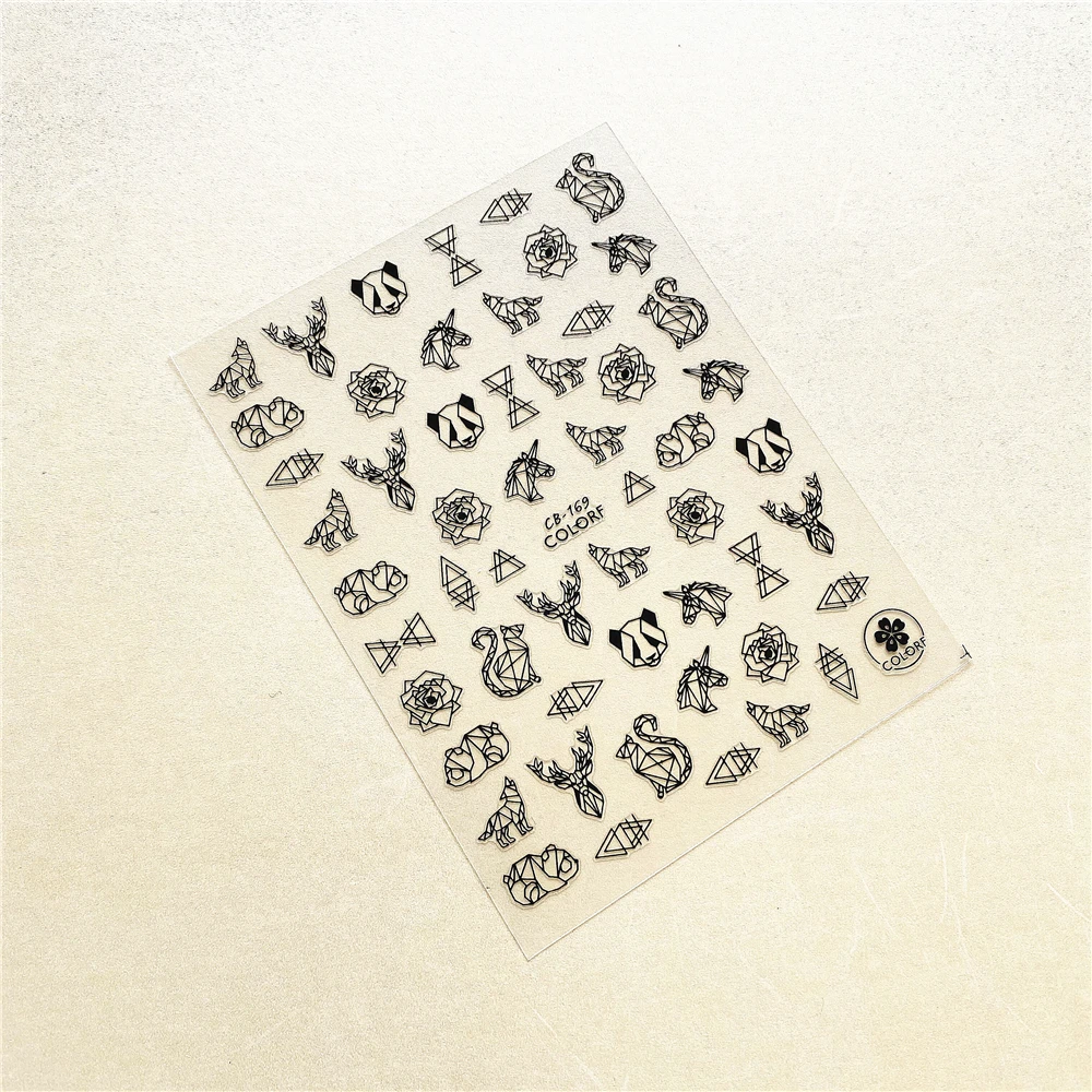 CB-169 CB-170 Hollow various animals 3D Back glue Nail Art Stickers Decals Sliders Nail ornament decoration