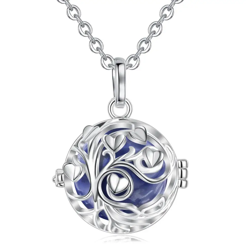 Eudora Schwangerschaft Bola Harmony Ball Anhänger Baum des Lebens Käfig Fit Chime Bell Ball Halskette für schwangere Mutter Geschenk mit Box K411N20