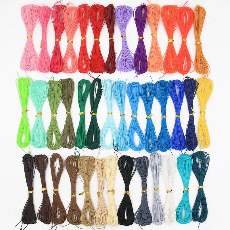 

10 Meter 1mm 40 Color Mixed Charm Wax Rope Beaded String DIY Jewelry Bracelet Necklace Material