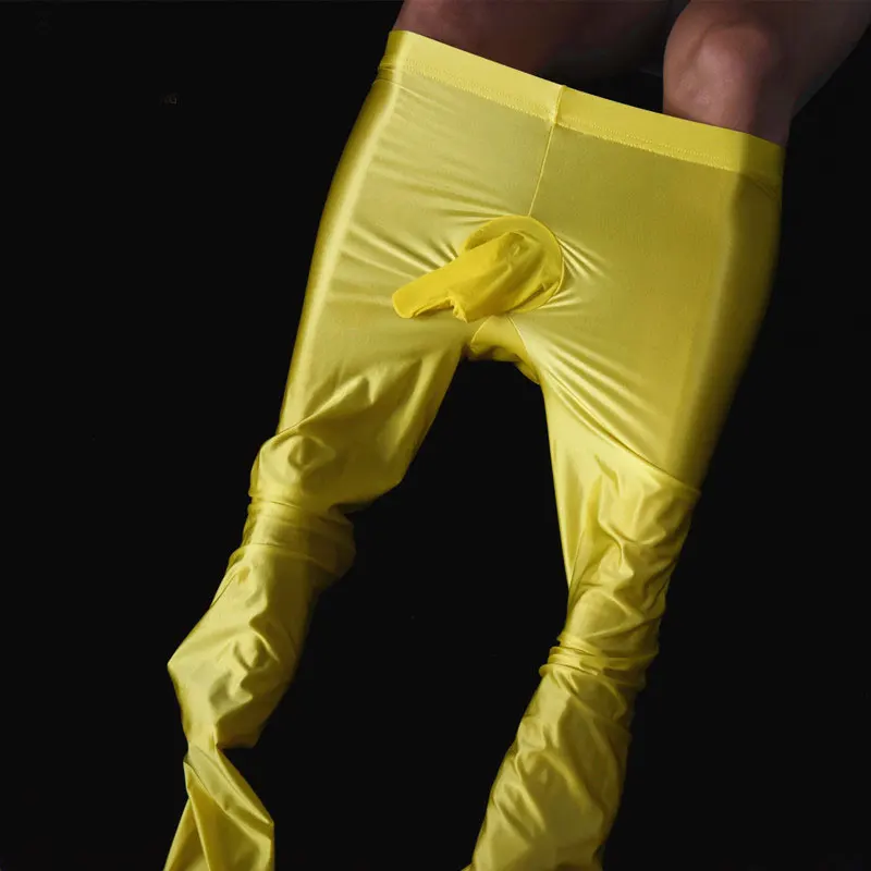 Sexy Men Socks Oil Shiny Medias Hombre Close Penis Sheath Fetish Wetlook Pantyhose Sheer Tights Panty Erotic Lingerie Plus Size
