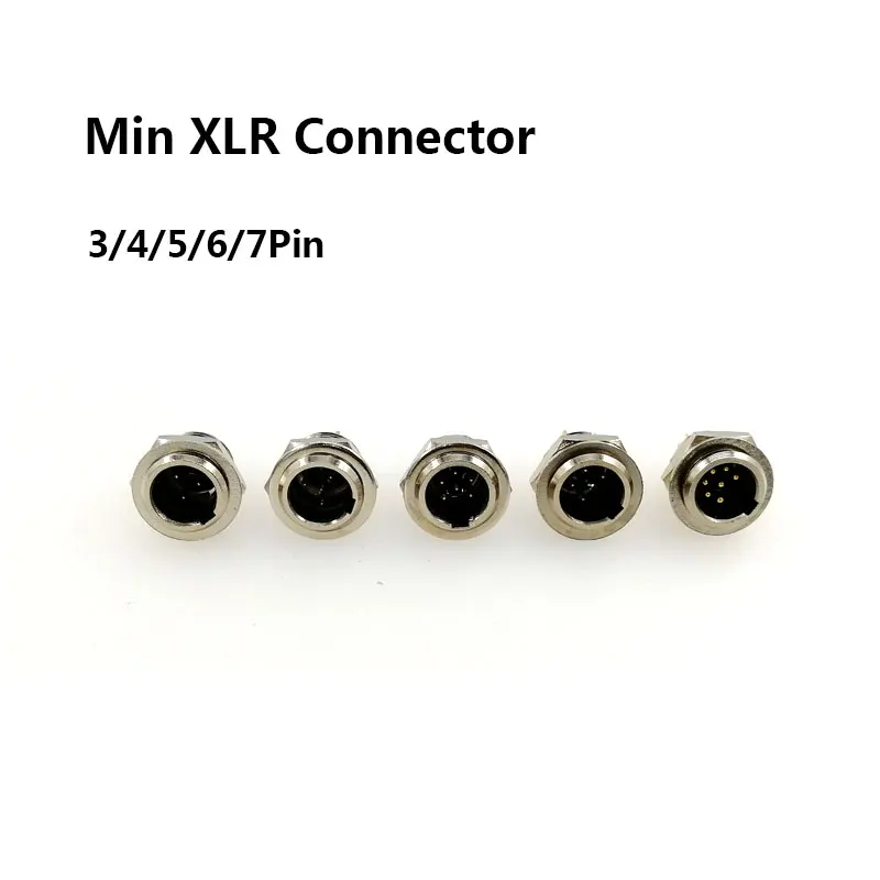 Mini XLR Connector, Mini Aviation MIC Microphone Connector, Zinc Alloy+copper pins with gold plated, 3 4 5 6 7 pins available